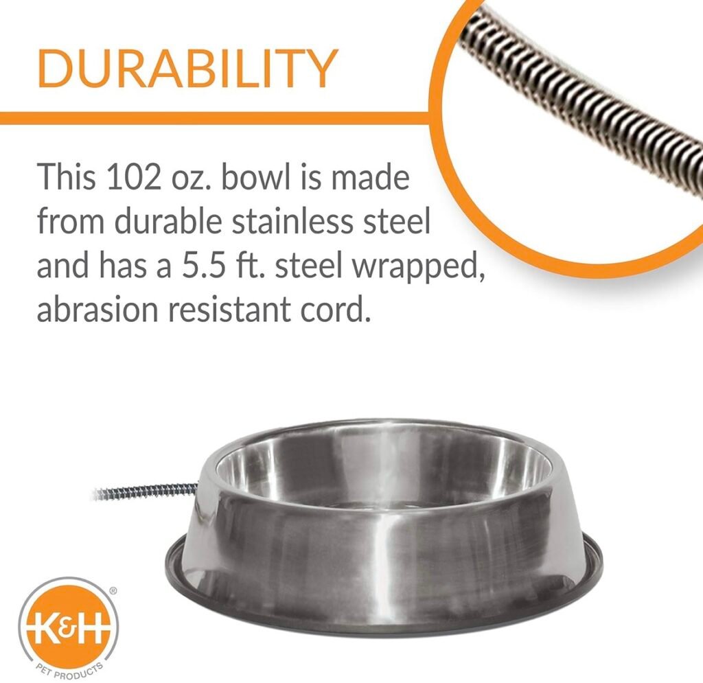 Durable heated water bowl for chickens