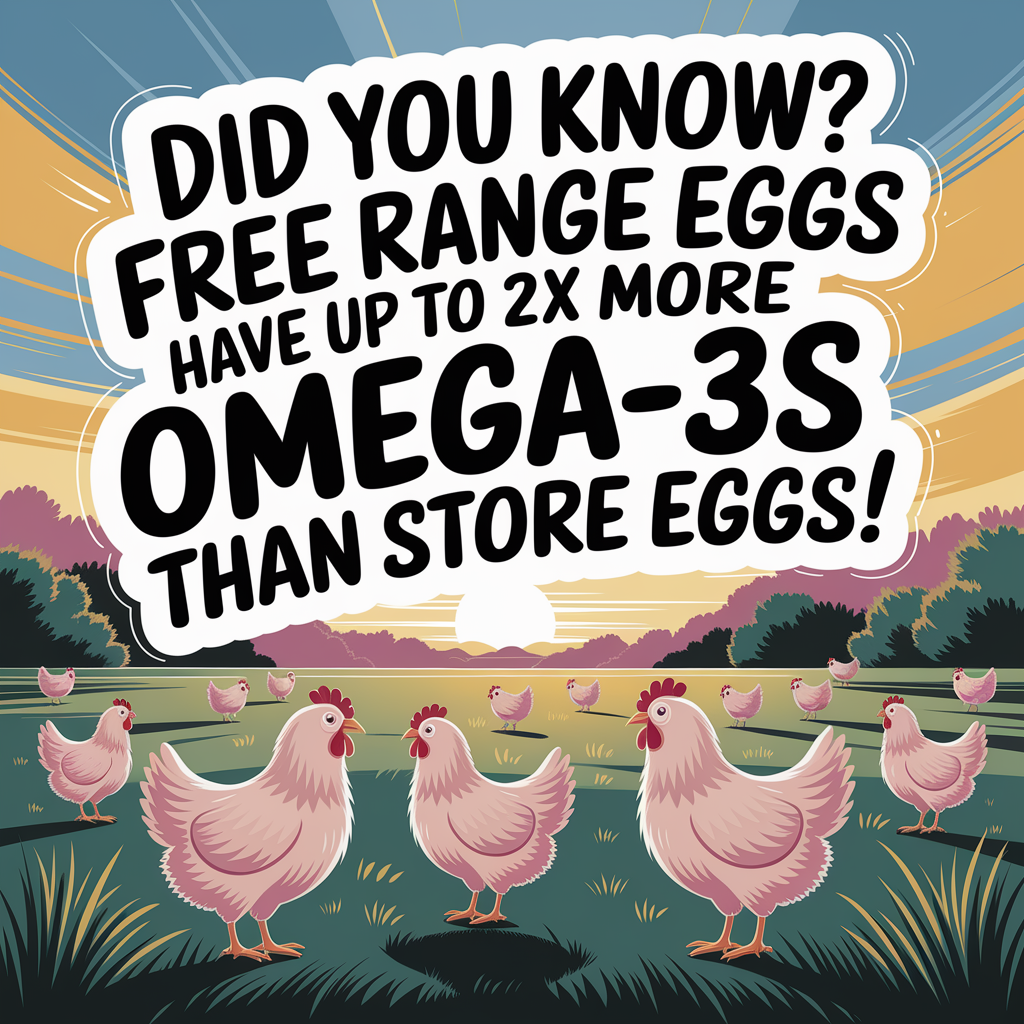Free range eggs have more omega-3 than store eggs!