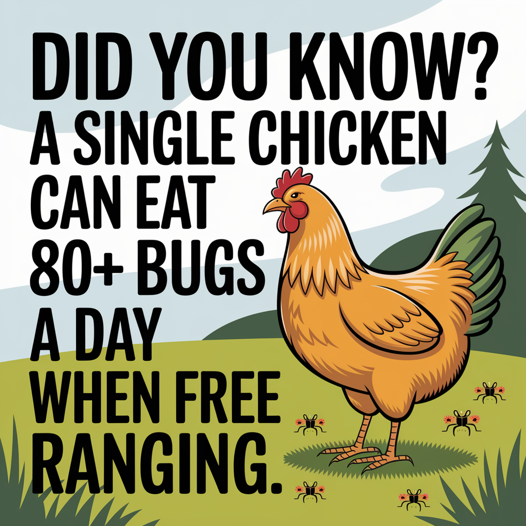 Did you know a chicken can eat over 80 bugs per day