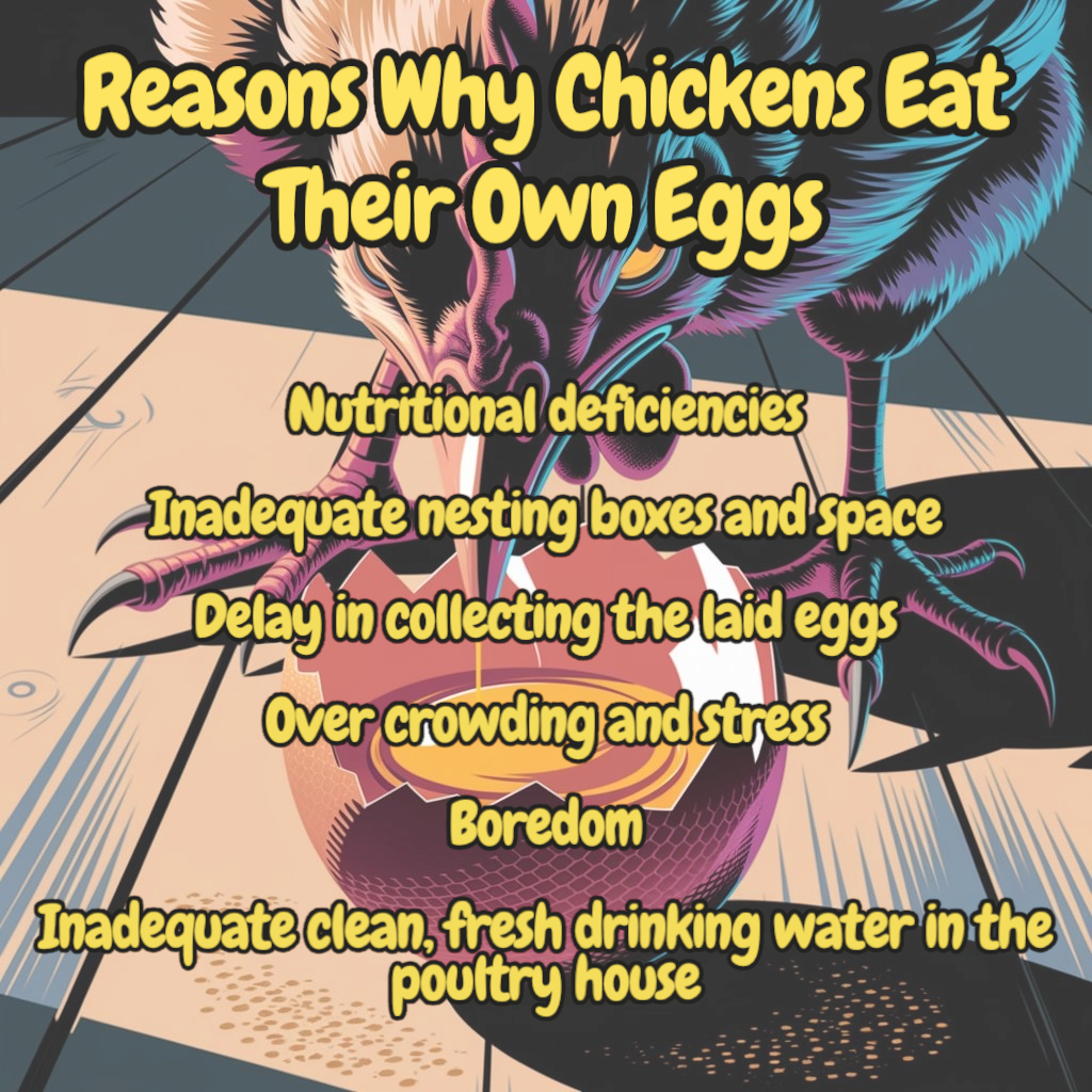 Reasons why chickens eat their own eggs 