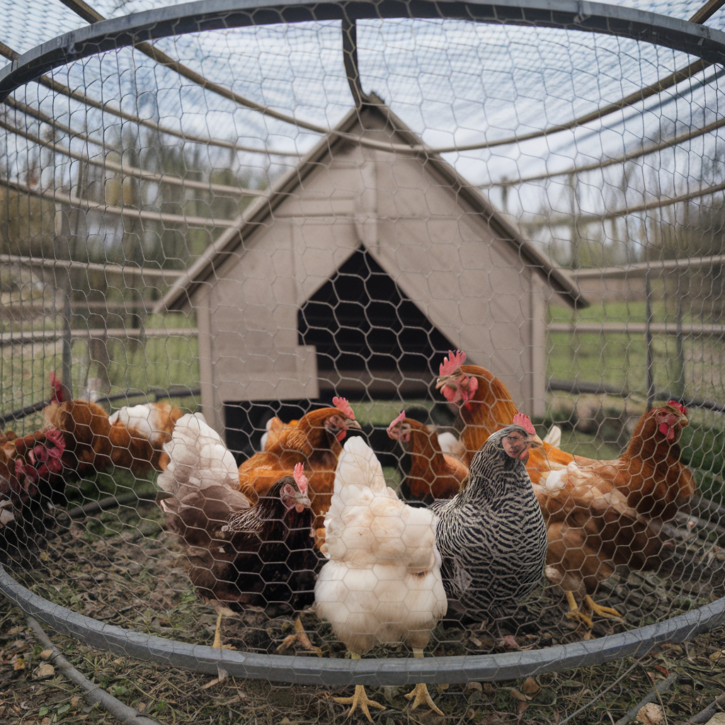 Protect chickens with fence