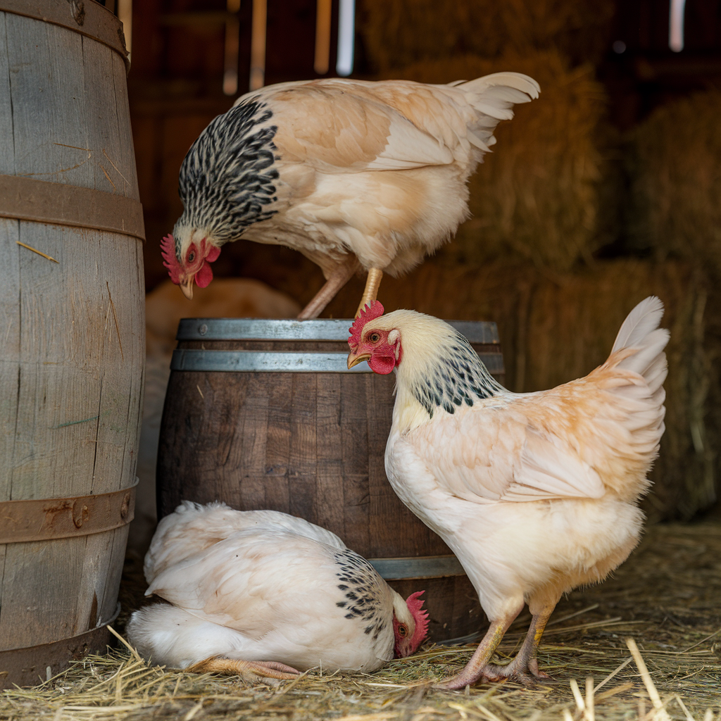 Tired depressed chickens