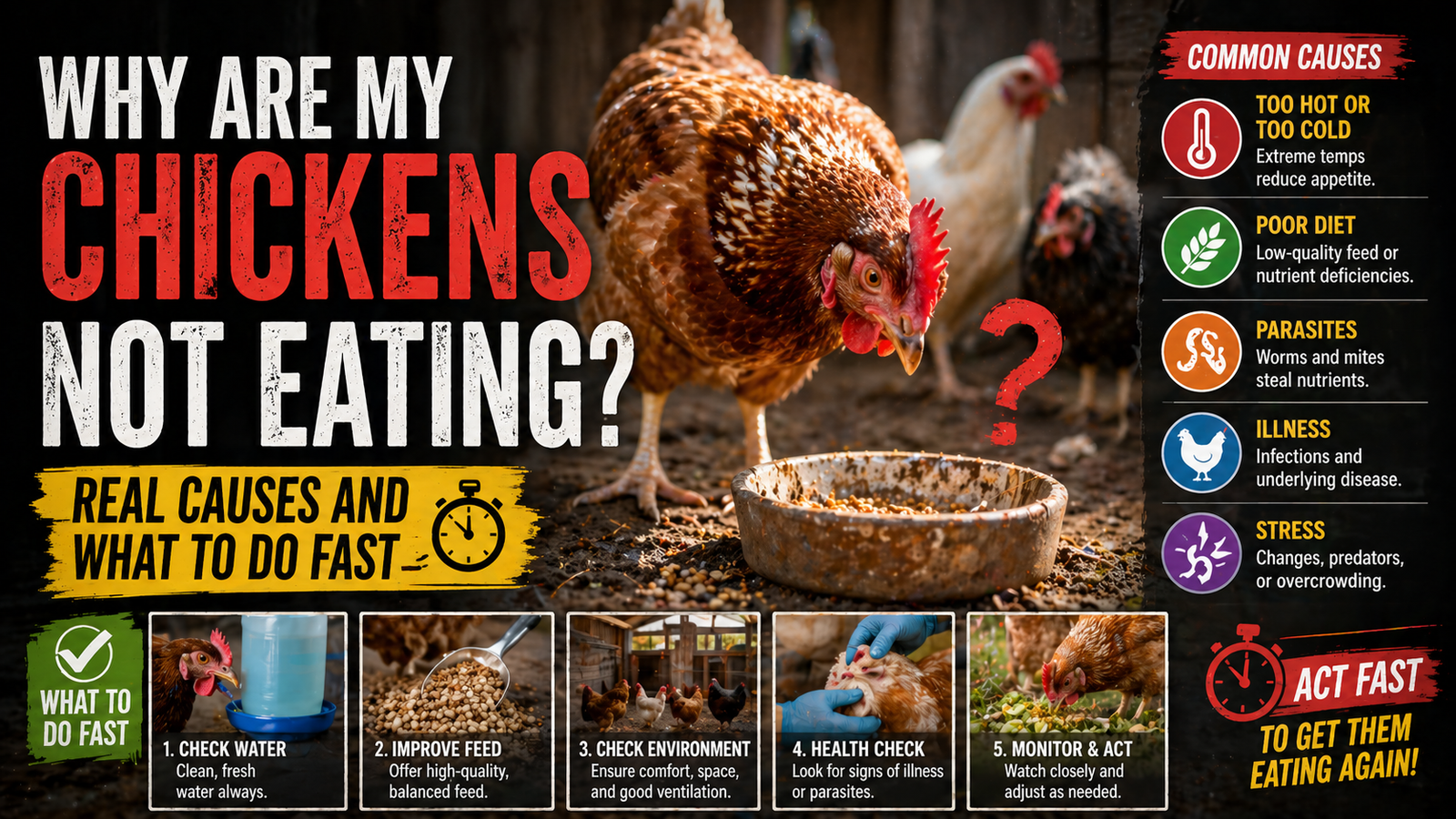 Why Are My Chickens Not Eating? (Real Causes and What to Do Fast)