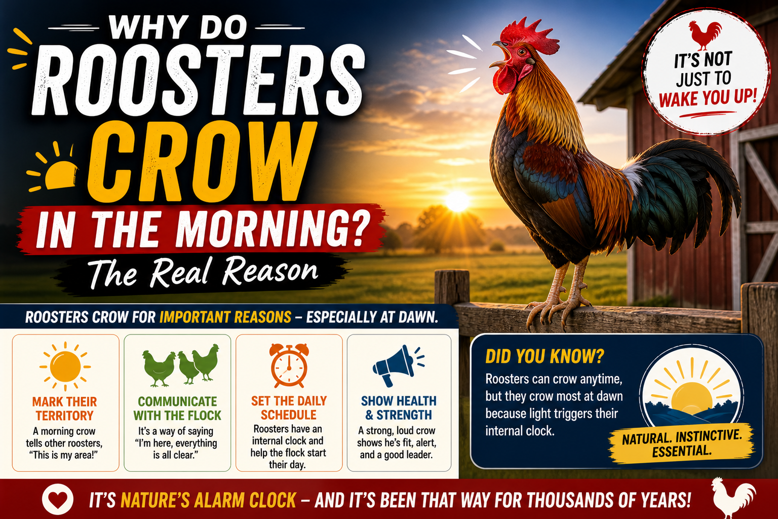 Why Do Roosters Crow in the Morning? The Real Reason