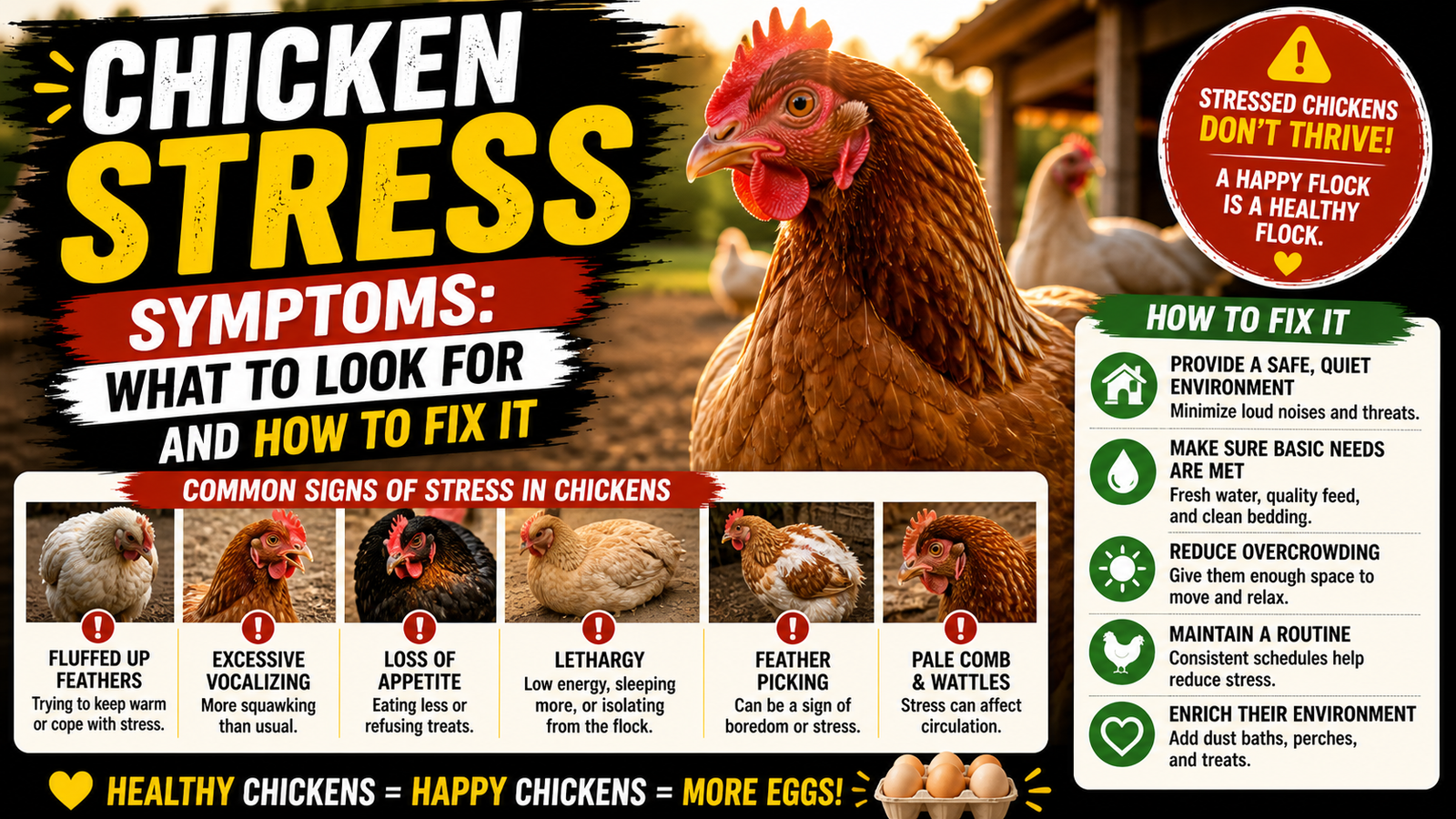 Chicken Stress Symptoms: What to Look For and How to Fix It