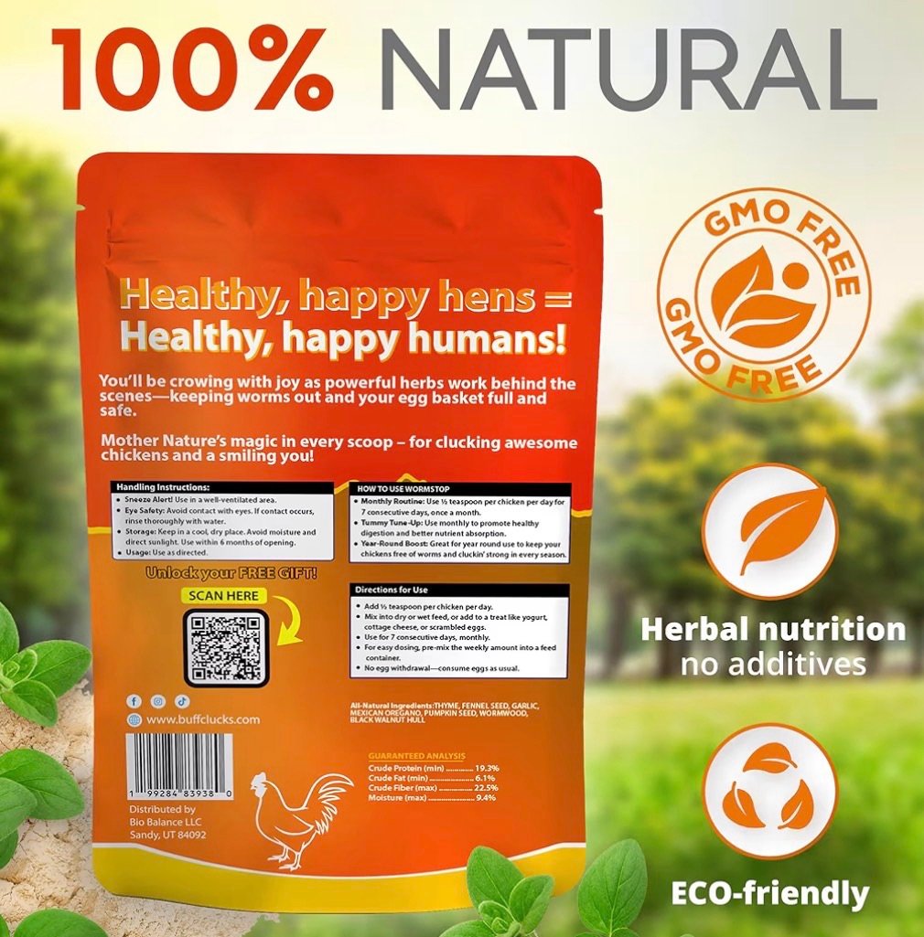Natural chicken dewormer bag 